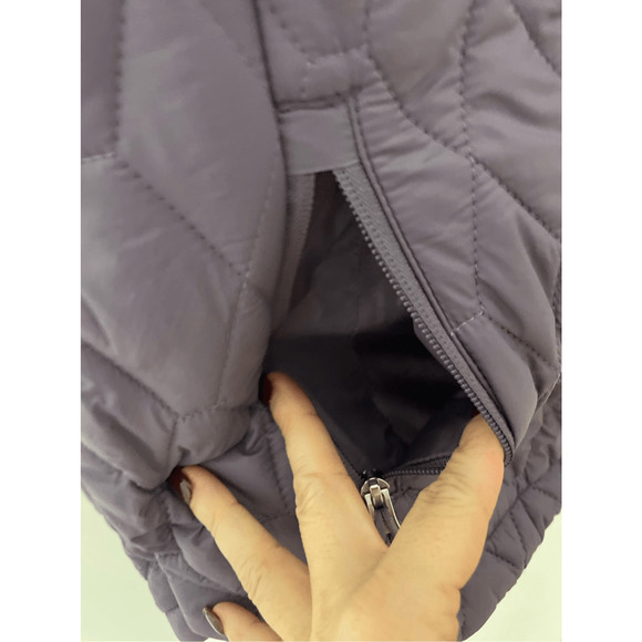 Free Country Women's Zip Up Diamond Quilted  Plum Berry Puffer Gorp Vest - Picture 4 of 6